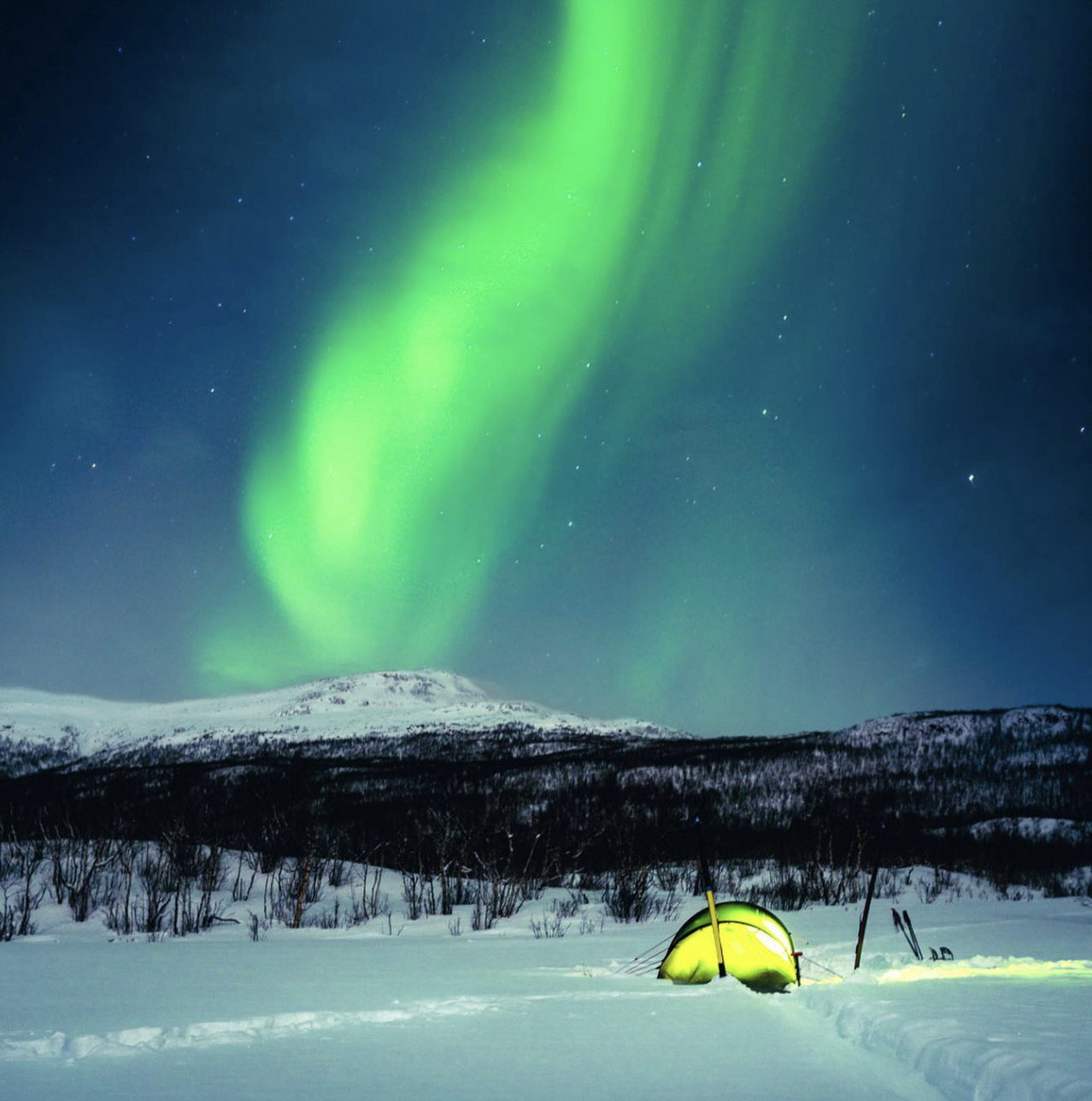 Aurora Borealis on the Kungsleden trail