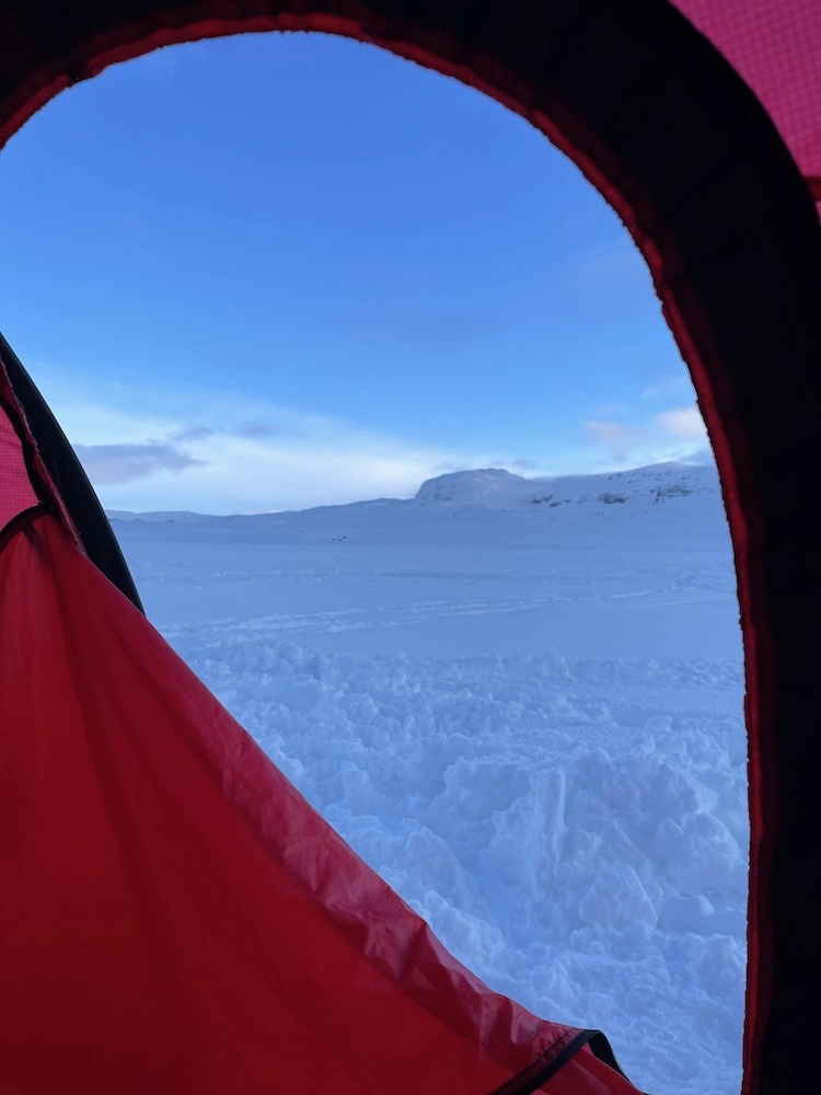 From inside a Hilleberg tent
