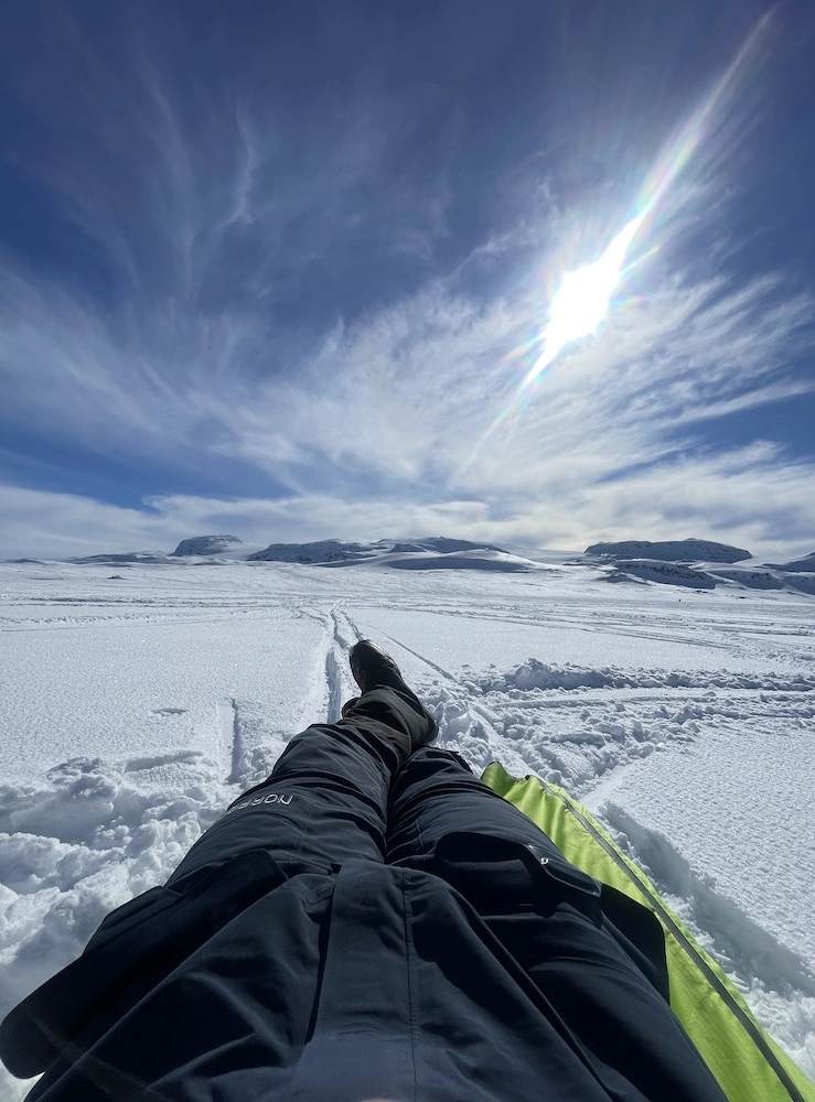 Napping on the snow in Finse