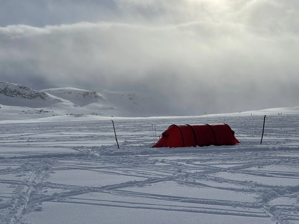 Hilleberg tent in the snow in Finse